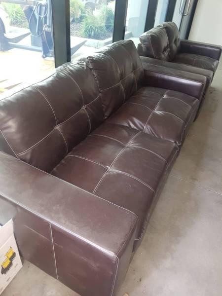 3 2 Seater PU Leather Sofa in good used condition
