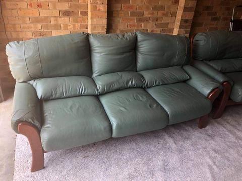 Quality leather couch and single seats