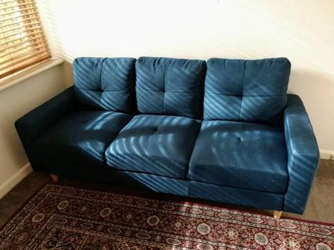 Dark blue mid-century couch