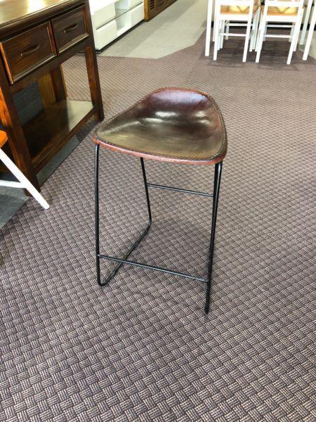 Brand New Leather/Metal Frame Stool