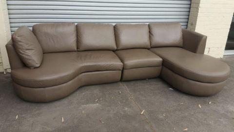 Modular Taupe Leather sofa