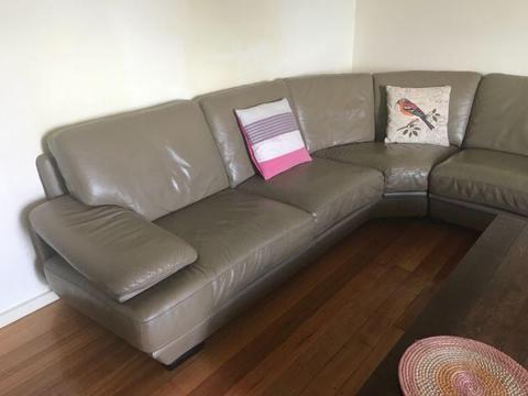 Six Seater Leather Lounge