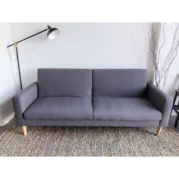 Scandinavian 3 seater sofa bed / Linen Fabric Couch Modern Lounge