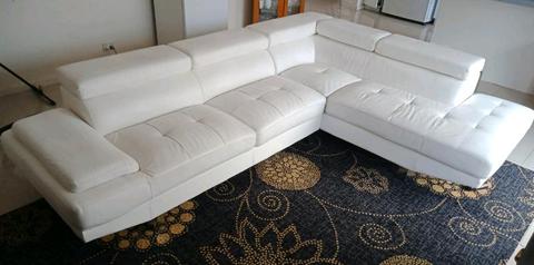 White Bonded Leather Sofa