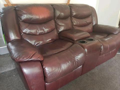 Leather couch sofa