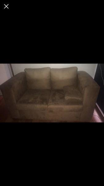 2x Brown Suede Couches