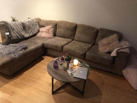 Four seater couch with chaise