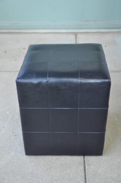 Black leather cubes