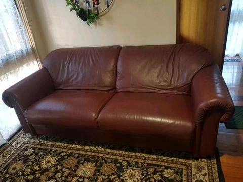 LEATHER COUCHES SOFA 3 SEATER SINGLE SEAT