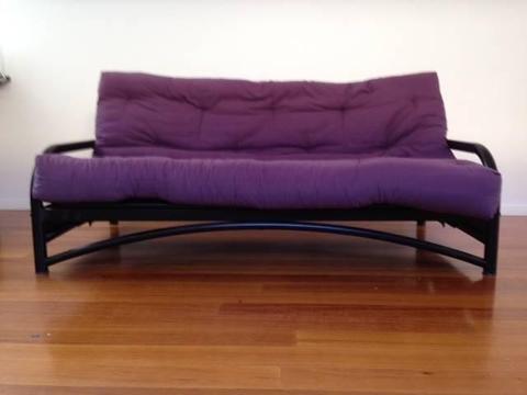 purple 3 seater sofa bed