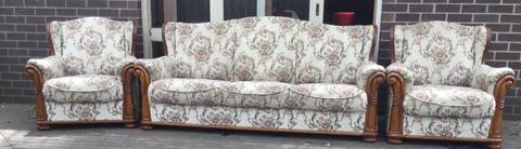 3 pc Couch Set, ( 1x 3 seater couch & 2x armchairs). (Used)