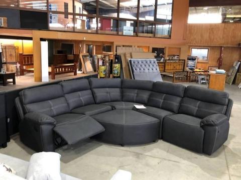 Closing down sales! ! ! Black leather sofa set (6 pc)