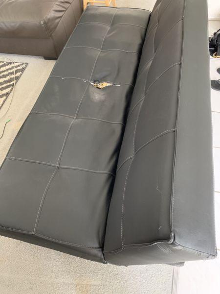 Free damaged PU leather recliner sofa/couch