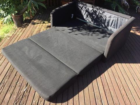 Small black futon fold-out couch
