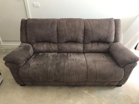 Three Seater Sofa, brown fabric