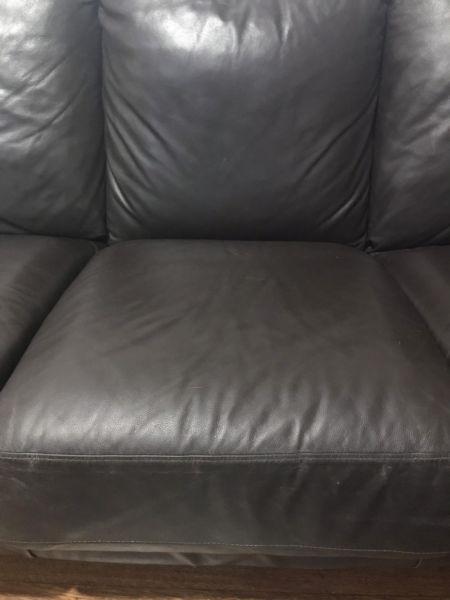 Leather sofa - Dark brown