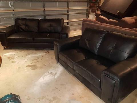 Leather look couches