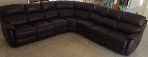 Charcoal Leather modular couch excellent condition