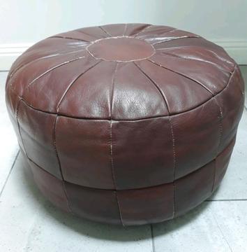 Leather Pouffe