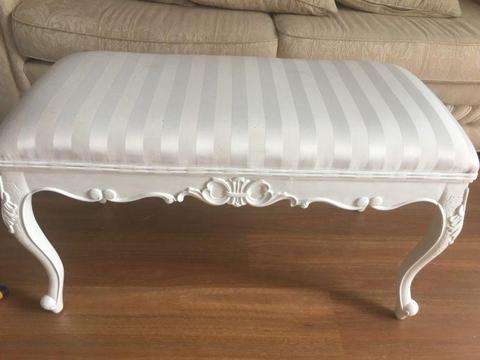 French provincial upholstered ottoman/ stool/ coffee table