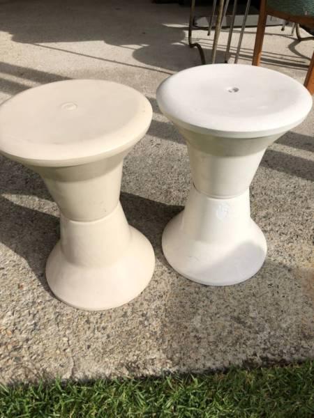 Caroma plastic stools x 2 for $20 H 44cm D 29cm 2 for $20