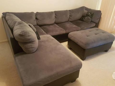 Couch with chaise and ottoman