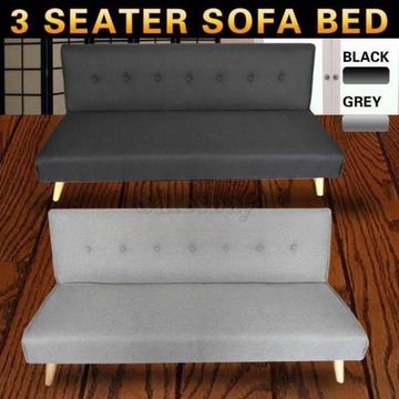 Linen Fabric 3 Seater Recliner Modular Futon Sofa Bed