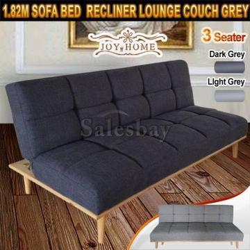 182cm Futon Fabric 3 Seater Recliner Lounge Sofa Bed