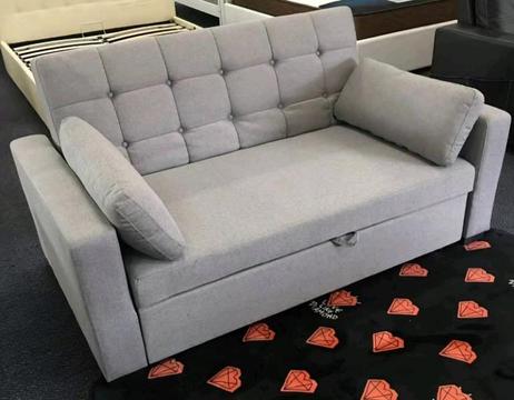 Brand new grey fabric sofa bed - comfy and compact!