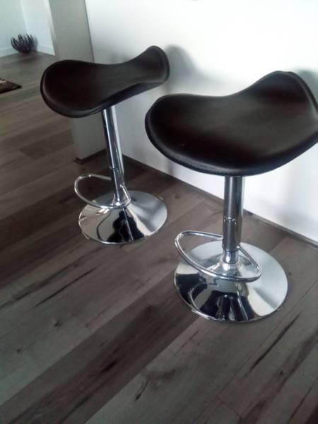 2 Bar stools...Chrome base and black seats... Both for $39