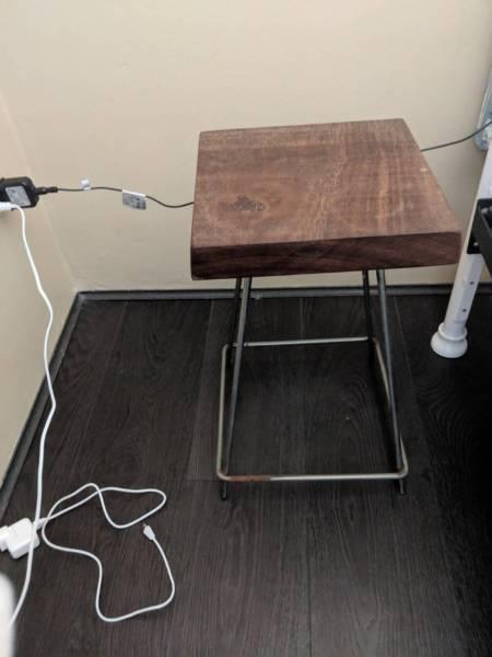 Wood block stool