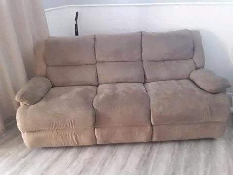 3 seater suede look couch