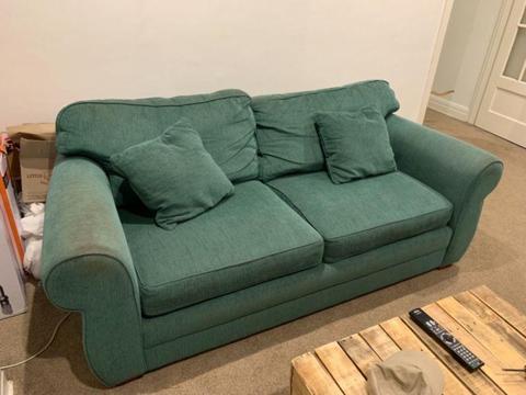 Green cord couch