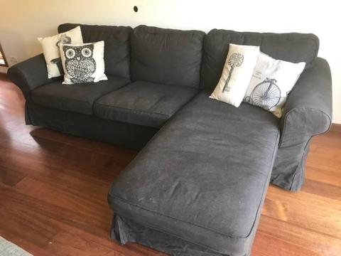 3 seater iKEA Black/Grey couch