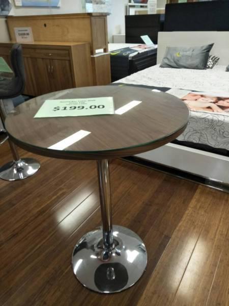 Floor Stock Clearance!!!!!!! Round Bar Table With Glass Table Top