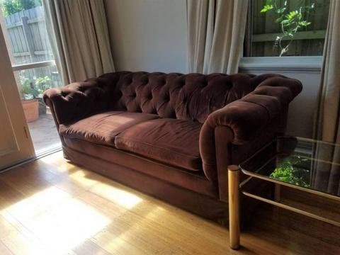 1976 Chesterfield velvet sofa