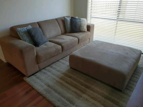 Plush 3 seater sofa with matching ottoman
