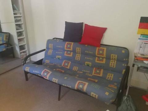 Double Bed Couch Futon Metal Frame and Mattress