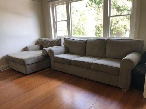 Three Seater Sofa Couch and Chaise