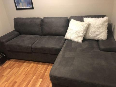 Wide and deep fold out sofa bed/couch with chaise