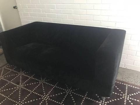 Black Velvet Sofa with removable covers