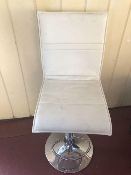 White leather bar stools x 4
