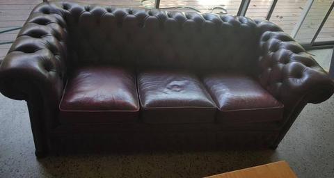 Dark Red Chesterfield Sofa Three Seater