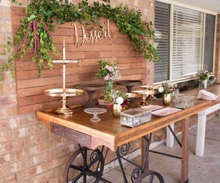 Vintage cart table for HIRE ONLY dessert Lolly buffets cake display