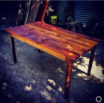 Rustic Wooden Vintage Farmhouse Table