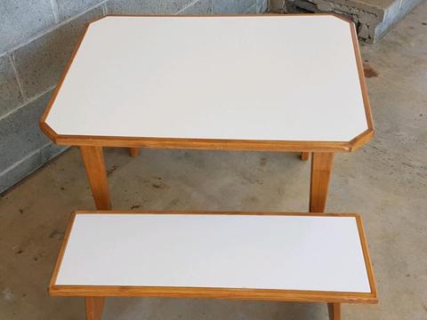 Child's table and 2 x stools
