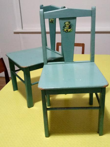 Pair of 1950s preschooler chairs