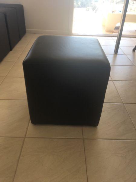 Chocolate vinyl covered cube stools