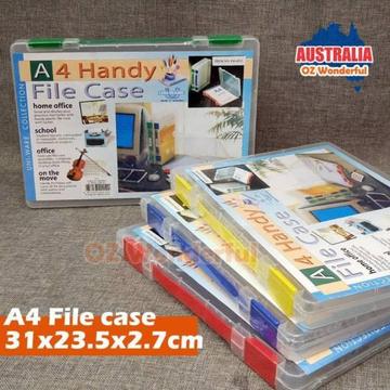 A4 Storage Box Clear Plastic Document Paper Filling Case File