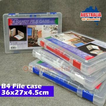 B4 Storage Box Clear Document Paper Filling Case with handle